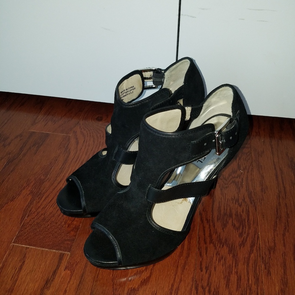 Michael Kors black suede stiletto sandals size 8